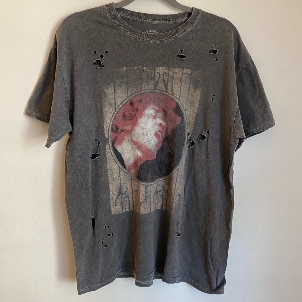 Dark Grey Distressed Jimi Hendrix Tee